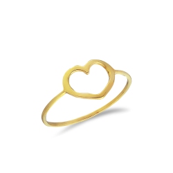 Yellow gold 18k ring with stylized heart 
