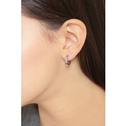 Boucles d'oreilles en or blanc 18 carats Ø 13 mm 2