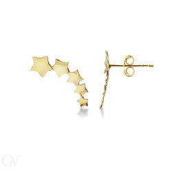 18k yellow gold stud stars earrings