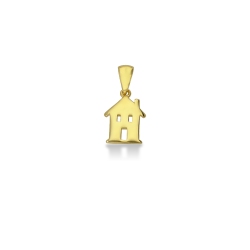 18k yellow gold house shaped pendant