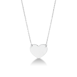 Classical heart pendant in 18k white gold