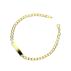 Pulsera hombre en oro amarillo 18k con placa personalizable 