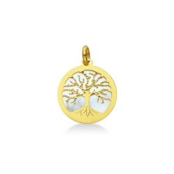 Pendentif Arbre de Vie en Or Jaune 18k et Nacre