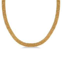 Big foxtail necklace in 18k yellow gold, 45 cm