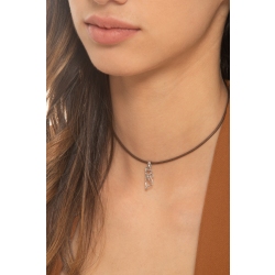 Colgante Silueta Gatito en Oro Blanco de 18k 2