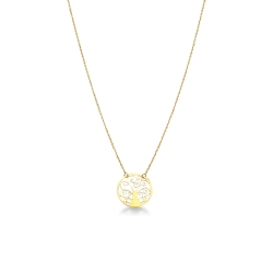 Collier avec pendentif arbre de vie en or jaune 18k