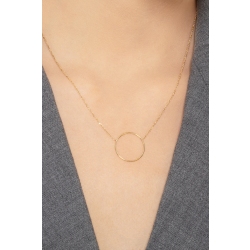 Collier en or jaune 18k avec pendentif en cercle 2