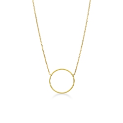 Collier en or jaune 18k avec pendentif en cercle