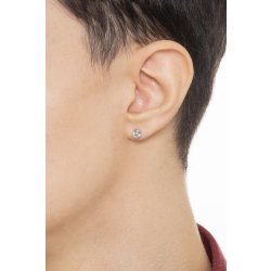 18k white gold single stud earring with zircon 2