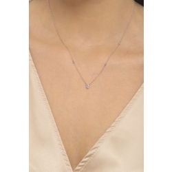 Collier rolò en or blanc 18k avec zircon 2