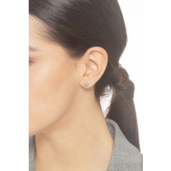 White gold 18k bezel stud earrings with zircon 2