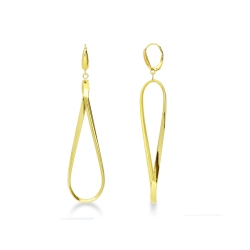 Pendientes ovalados ondulados oro amarillo 18k