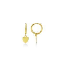 Pendientes de oro amarillo de 18k corazón
