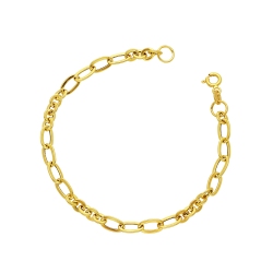 Pulsera de cadena en oro amarillo 18k