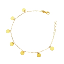 Brazalete en oro amarillo 18k con 7 charms redondos