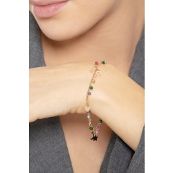Pulsera con charms colorados de oro amarillo 18k 2