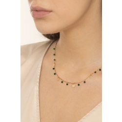 Collar en oro amarillo 18k con colgantes verdes 2
