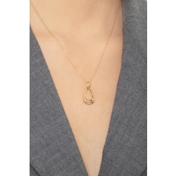 Collier en or jaune 18k avec pendentif triangle  2