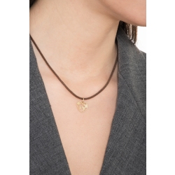 Heart shape pendant with world inside in 18k yellow gold 2