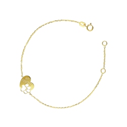 Pulsera en oro amarillo 18k  huella de perro