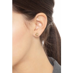 18K yellow gold clover-shaped earrings 2