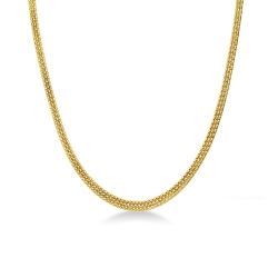 Collier semi-rigide en or jaune 18k avec maillons doux
