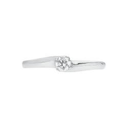 4 claw solitaire ring with zircon white gold 18k 2