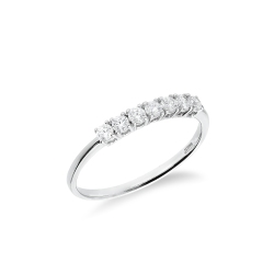 Anillo Media Alianza en Oro Blanco de 18kt con Circonitas