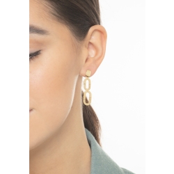 Boucles d’oreilles en or jaune 18k avec pendentifs ovales 2