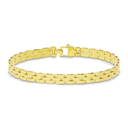 18k yellow gold brick bracelet