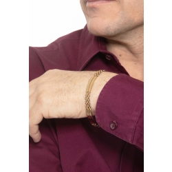18K Gelbgold Weißgold Herrenarmband mit Karabinerverschluss 2