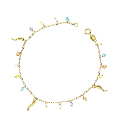 Pulsera de oro 18K piedras de colores