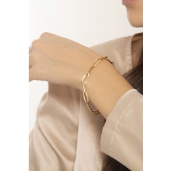 Iced Out Paperclip Gelbgold Armband  2