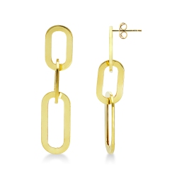 Earrings pendant in yellow gold 750