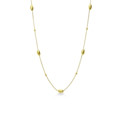 Collier en or jaune 18k avec perles diamantées