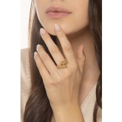 Anillo tu y yo contrarié en oro amarillo 18k con torsión escalonada 2