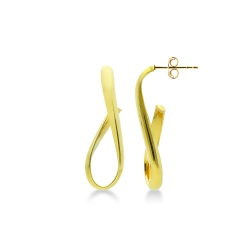 Pendientes cruzados en oro amarillo 18k