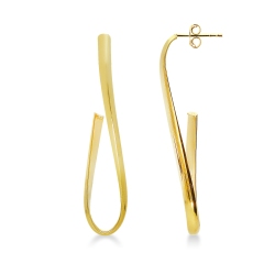 Pendientes cruzados en oro amarillo 18k 5,5 cm