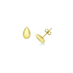 Pendientes en oro amarillo 18k con diseño de gota pequeña