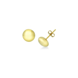 Petites boucles d’oreilles boutons en or jaune 18k