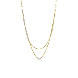 Collier en or jaune 18k à double fil