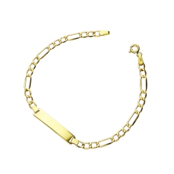 Pulsera en oro amarillo 18k con placa para grabar