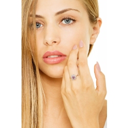 Weißgold Amethyst Ring mit Diamanten 2