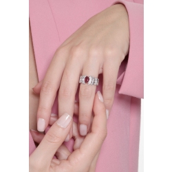 Irregular band ring in white gold 18k with ruby and diamonds  2