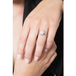 18k white gold with pearl and diamonds  2