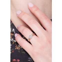 White and rosé gold 18k ring with diamonds  2