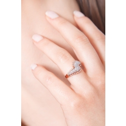 Rosé and white gold 18k ring with diamonds 2