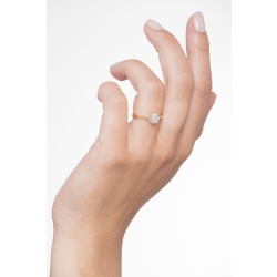 Bague illusion en or blanc et jaune 18 carats avec des diamants 2