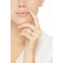 Rosé and white gold 18k with emeralds and diamonds flower 2