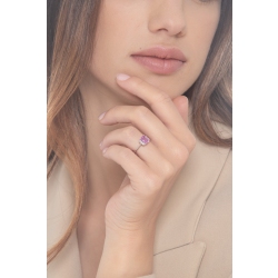 ANELLO CON ZAFFIRO ROSA RETTANGOLARE MM7X5 E 3BRILL PER LATO 2